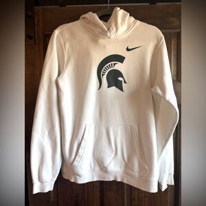 Nike White Hoodie with Spartan Emblem